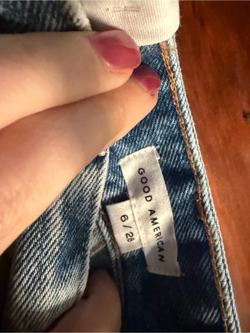 Good American Light Blue Distressed Straight Leg Jeans - Picture 4 of 4